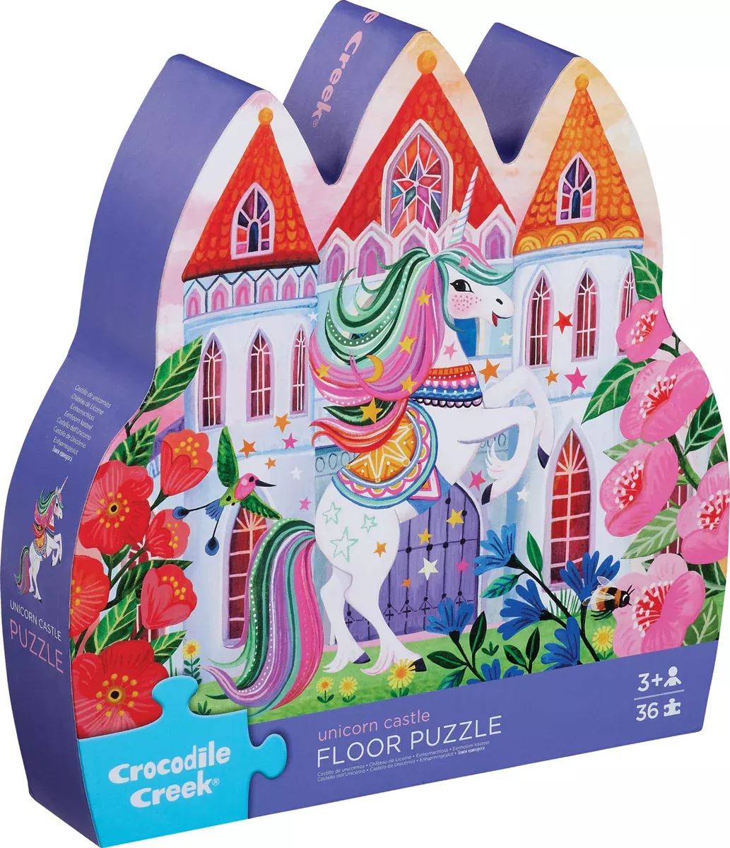 36-pc Shaped Box Puzzle Unicorn Castle
