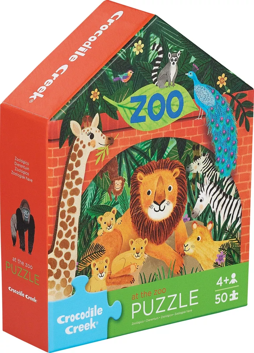 50-pc Flat House Puzzle - Zoo
