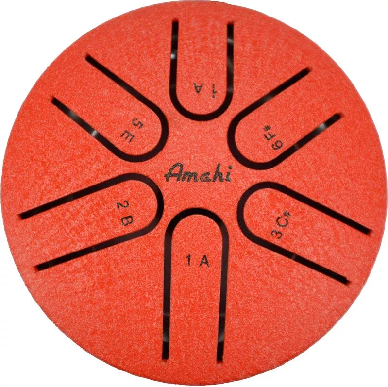 Amahi 3" Steel Tongue Drum, Red