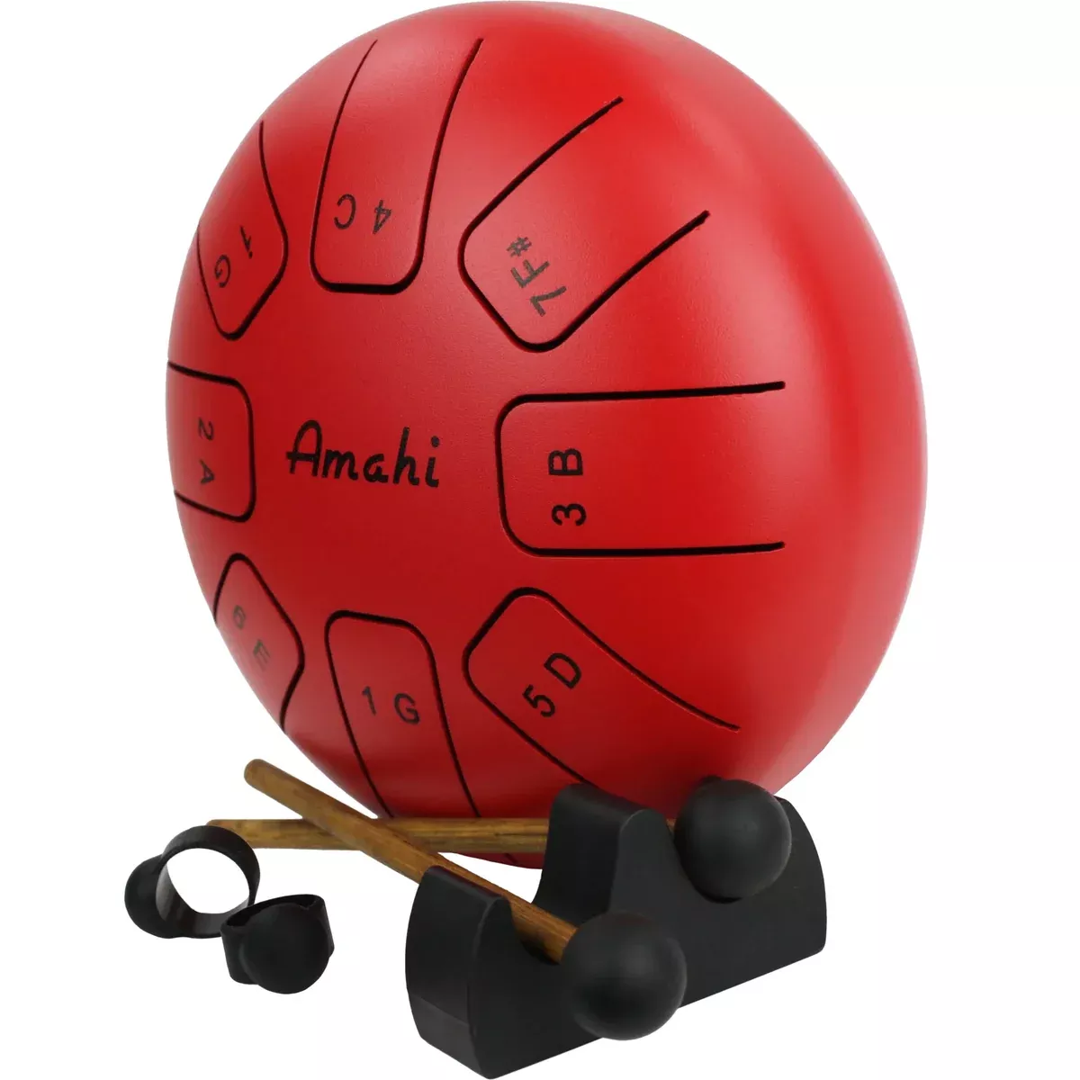 Amahi Steel Tongue Drum - 6" Red