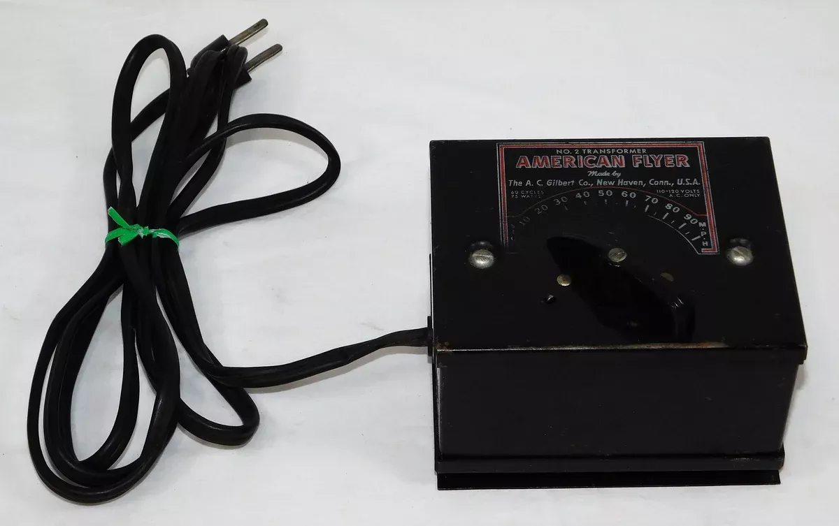 American Flyer #2 transformer 75 watts AC tested & works postwar good cord Metal case