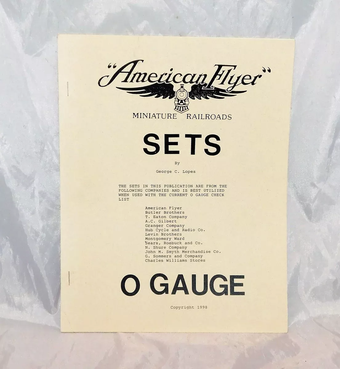 American Flyer PREWAR Guide to O Gauge SETS Book catalogued/uncatalogued Referen