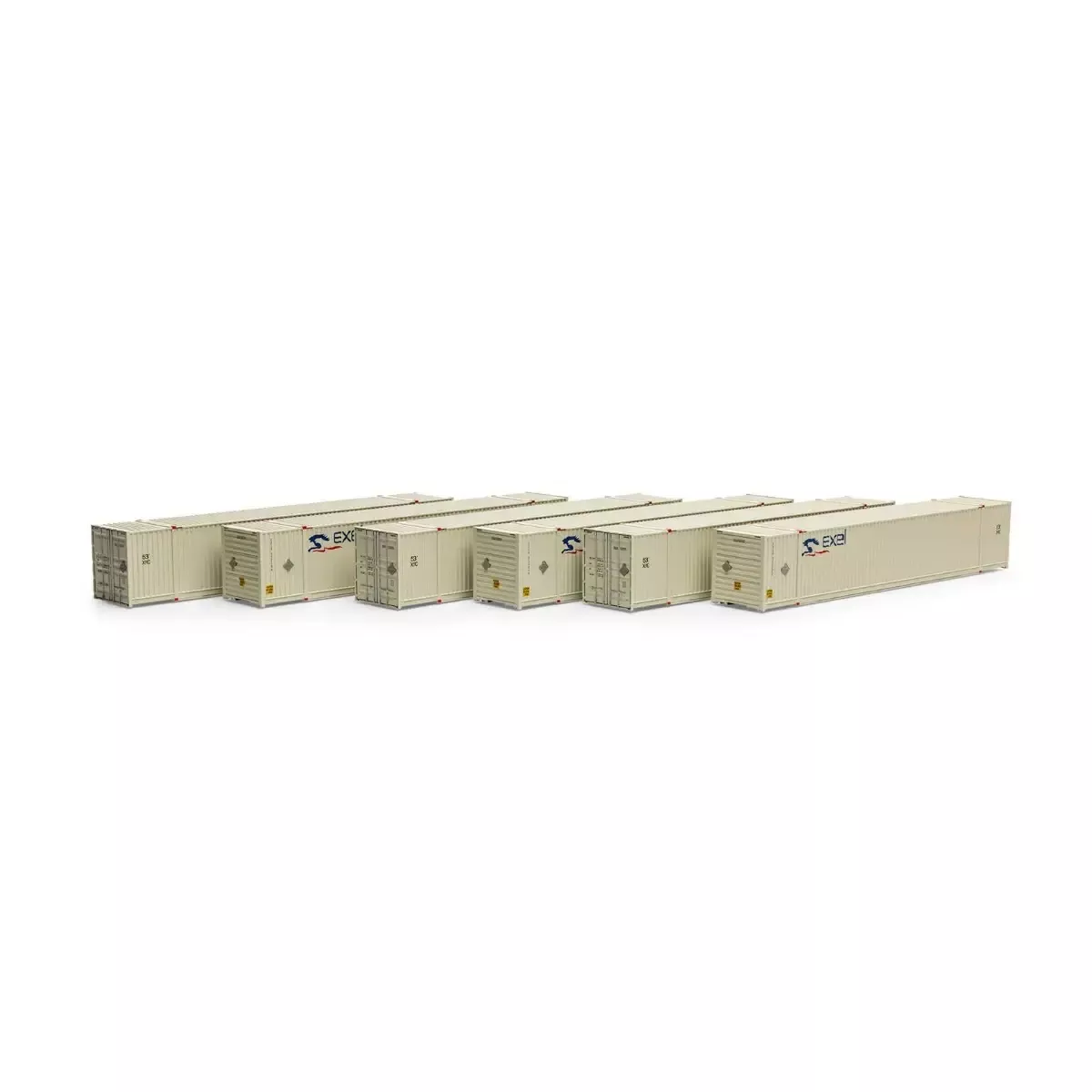 Athearn 28526HO 53' CIMC Container, Exel EXLU #2 (6pcs)
