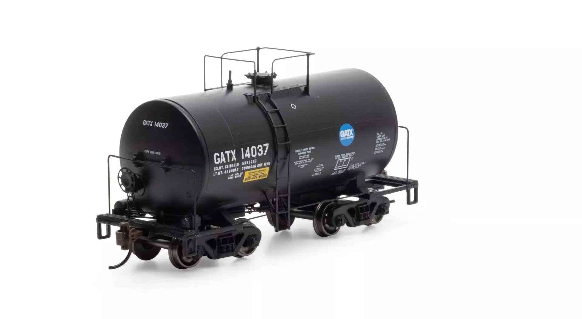 Athearn 97185 HO 30ft NACC 8,000 Gallon Tank Car GATX (Service Driven) #14037