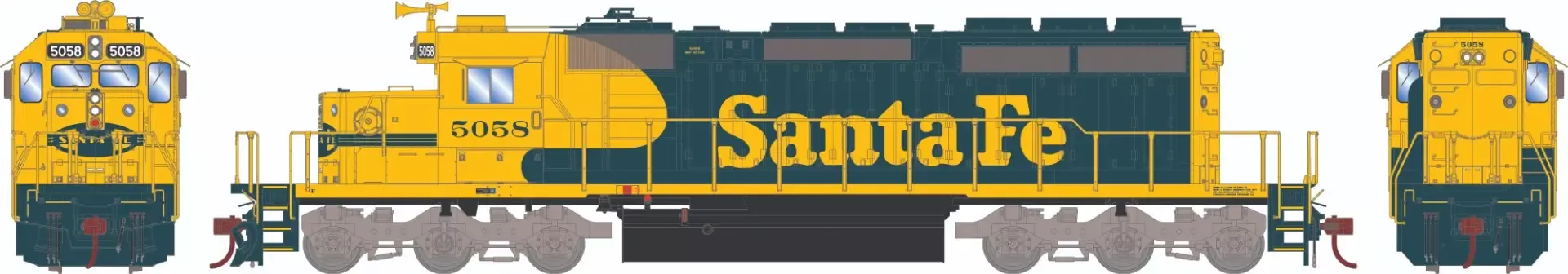 Athearn ATH-1240 HO EMD SD40-2 Santa Fe #5058 without Sound