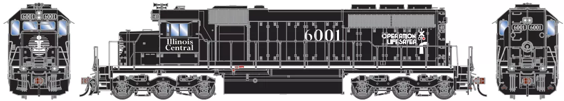Athearn ATH-2839 HO SD40 Illinois Central #6001