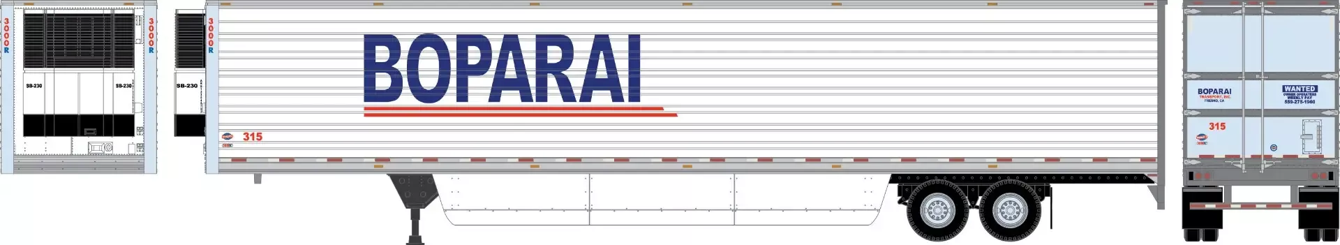 Athearn ATH-2993 HO 53' Utility Reefer Trailer, Boparai #315