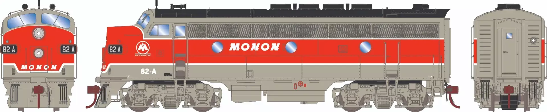 Athearn G19679 HO EMD F-Unit Series Monon #82-A with Sound