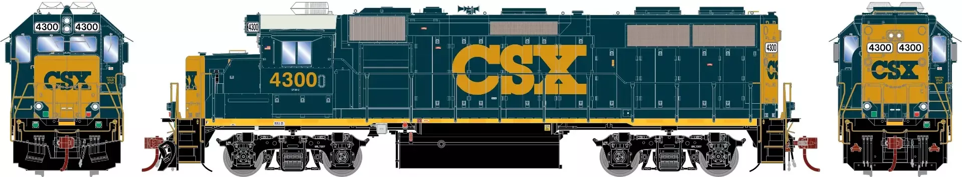 Athearn G66249 HO EMD GP39-2 CSX #4300 DCC Ready