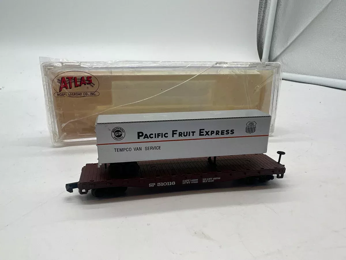 Atlas 37761 PACIFIC FRUIT EXPRESS Flat Car and Trailer N SCALE Like New