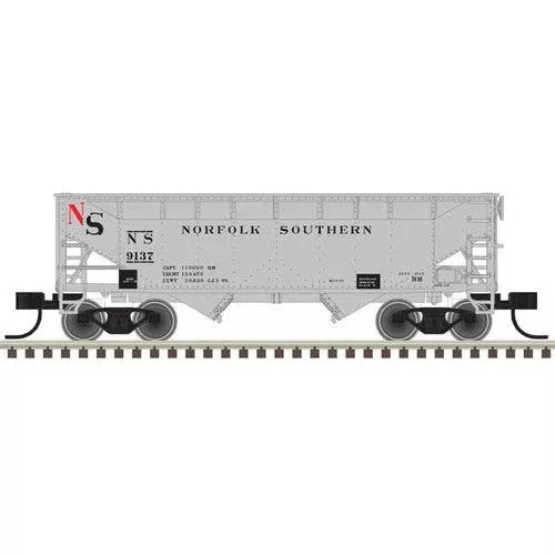 Atlas, 50006142, N Scale, 2-Bay Offset Hopper - Flat End, with coal load, Norfolk & Southern