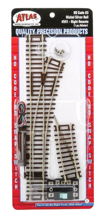 Atlas HO 541 Code 83 Right Hand Remote Snap-Switch Track