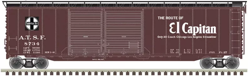Atlas Master Line HO 20006590 50' Postwar Double Door Box Car, Santa Fe "El Capitan" #8666