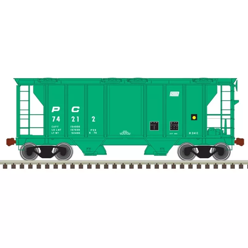 Atlas Trainman N 50005894 PS-2 Covered Hopper, Penn Central #74212