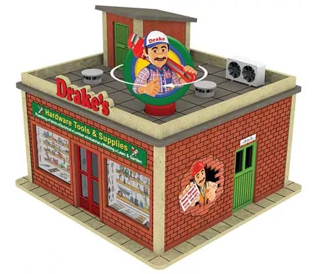 Bachmann 39123 O Scale Drake's Hardware Store with Light and Rotating