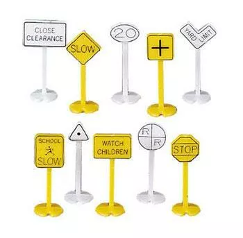 Bachmann 42204 HO Scale Railroad & Street Signs pkg(24)