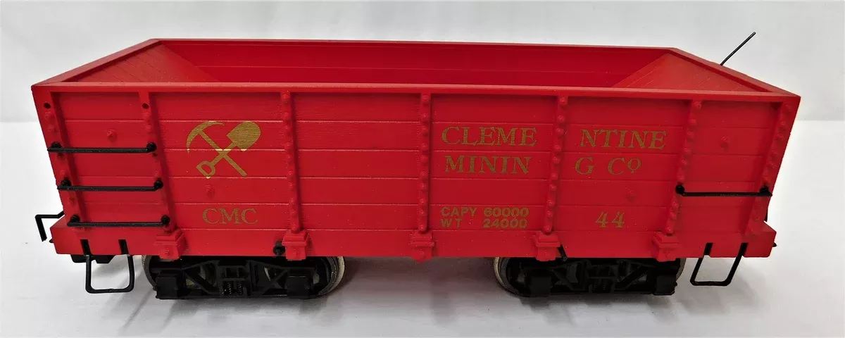 Bachmann #44 Ore Car Clementine Mining Co Wood Sided Red Freight Hopper G Scale