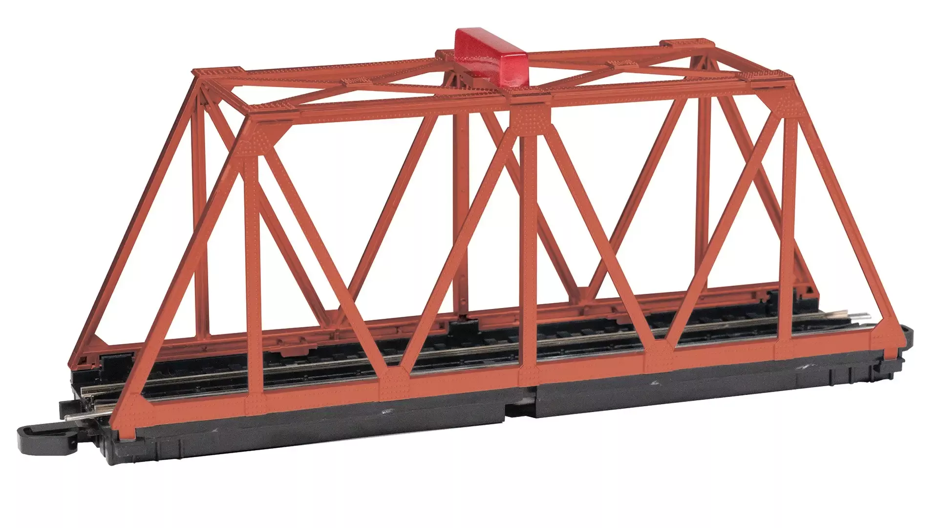 Bachmann 44479 HO E-Z Track Truss Bridge with blinking light (with nickel silver rails) - Oxide Red
