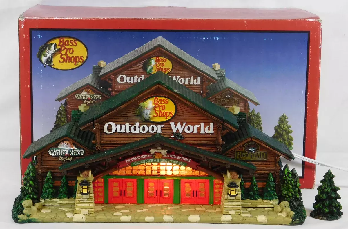 Bass Pro Shops Outdoor World Collectible Village Lighted Porcelain BOXED SCARCE