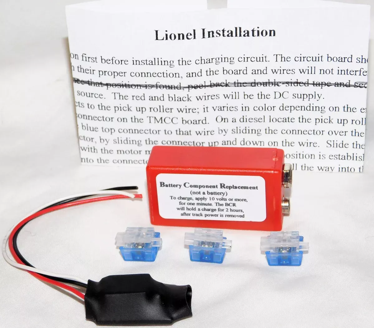 BCR-L Battery Replacement for Lionel Charging Circuit 9v bcrl Part +INSTRUCTIONS