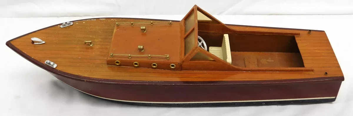 Boat VINTAGE Wooden Model Chris Craft Speed Boat 20" long 5"RARELY OFFERED