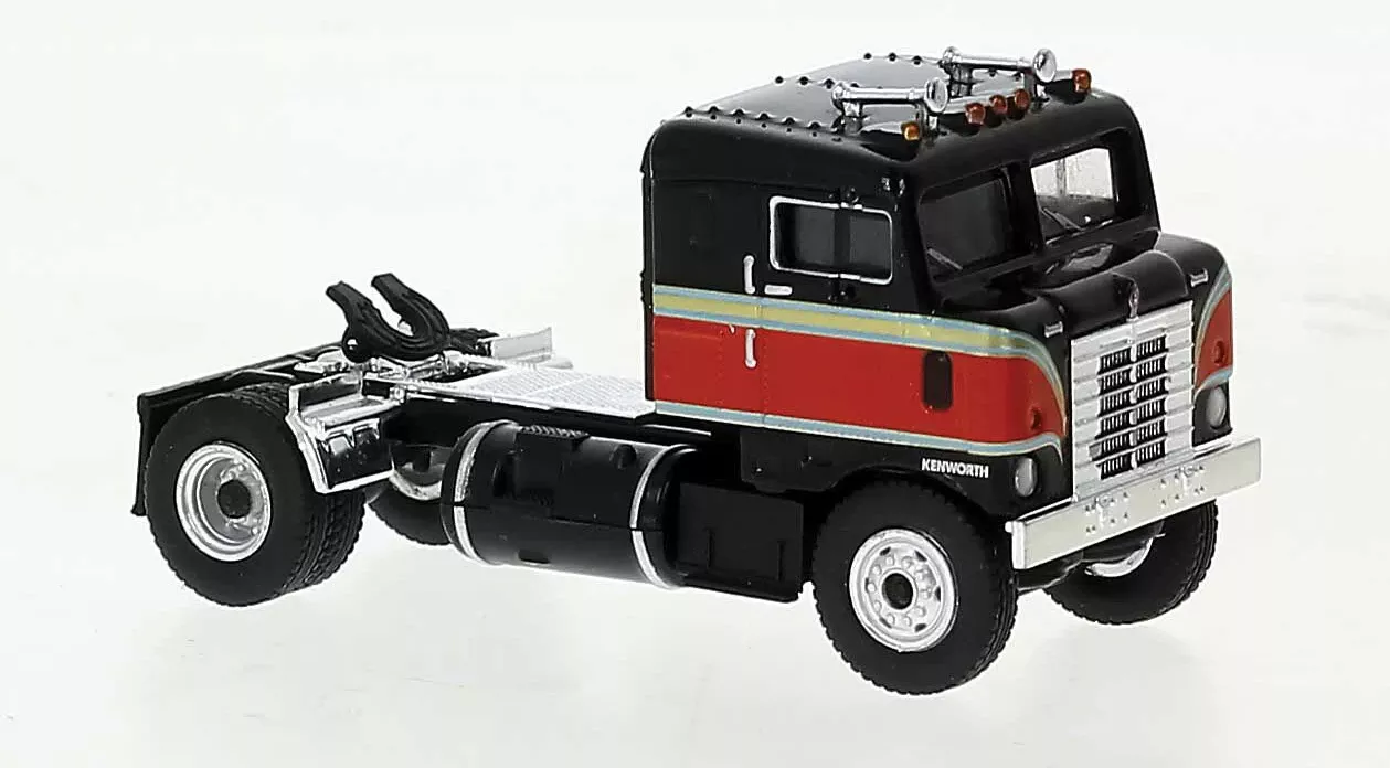 Brekina Automodelle 85950HO 1950 Kenworth Bullnose Tractor Only - Assembled 1950 Kenworth Bullnose Tractor Black, Red, Green