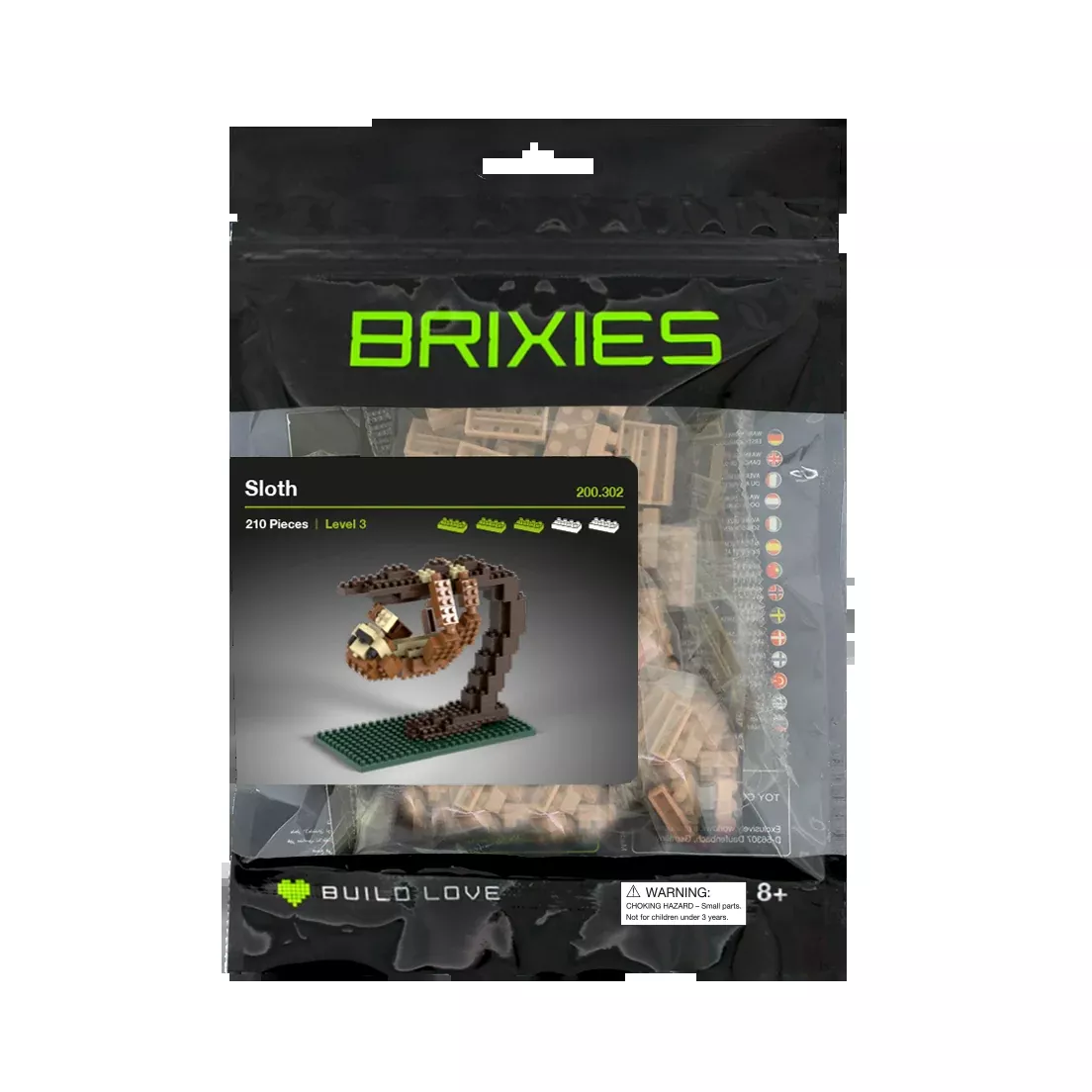 Brixies Large Zip Bag Sloth