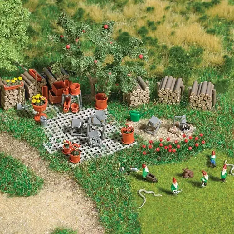 Busch 1835 HO Garden Details Set