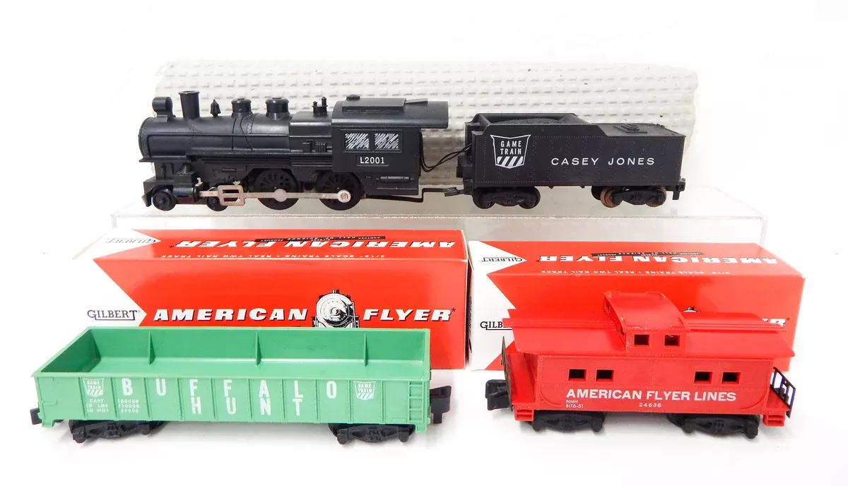 Clean 1964 American Flyer 20062 Gilbert Train Set Uncataloged S gauge Buffalo Hunt