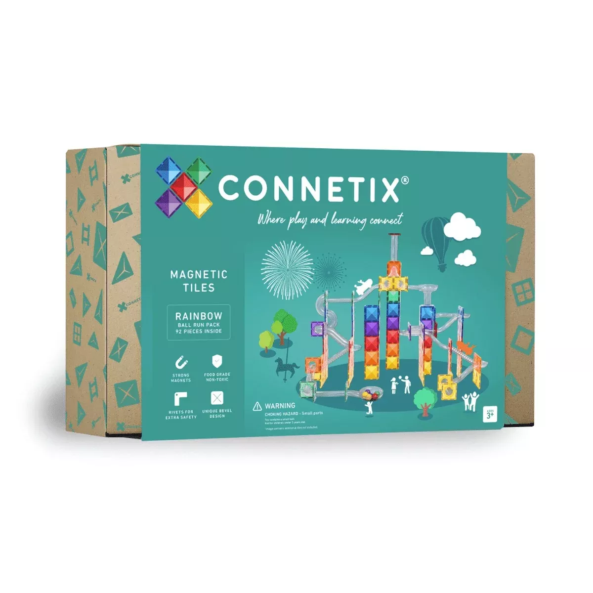 Connetix Rainbow Ball Run - 92 Pieces
