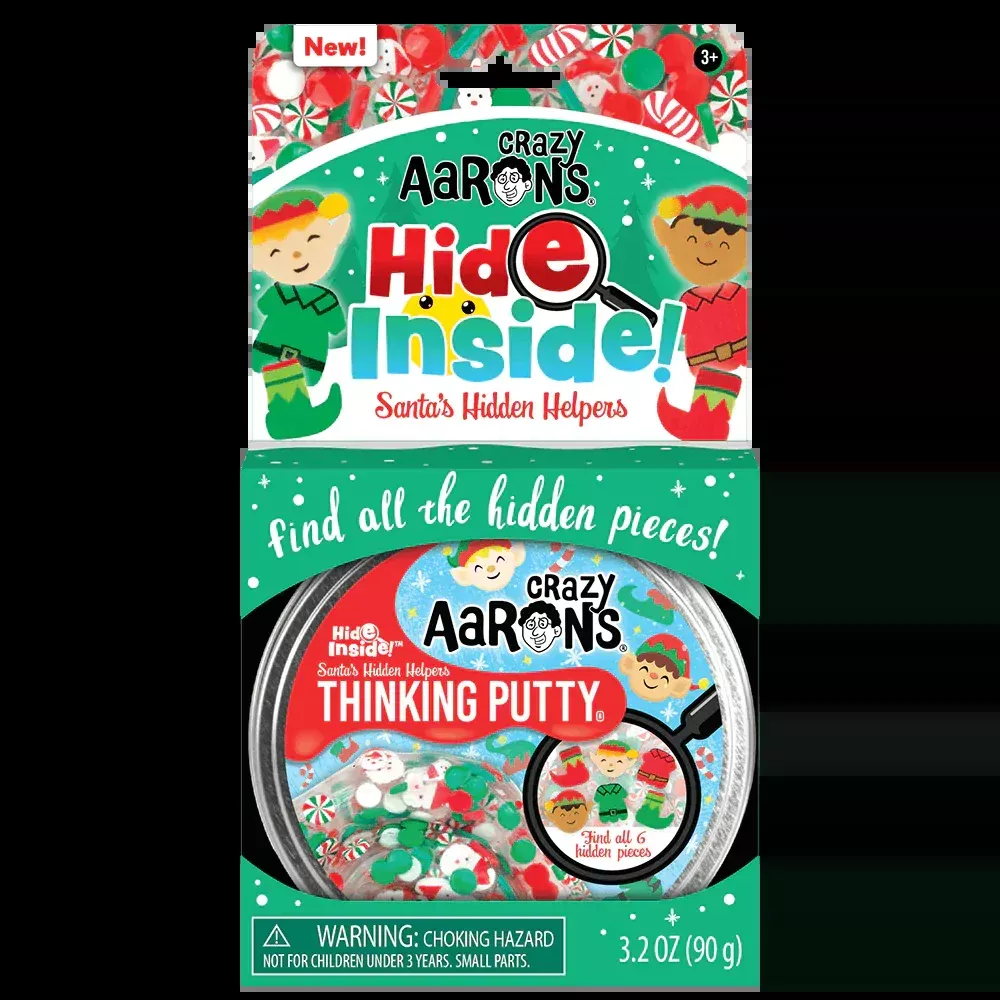 Crazy Aaron's Hide Inside! Santa's Hidden Helpers Thinking Putty