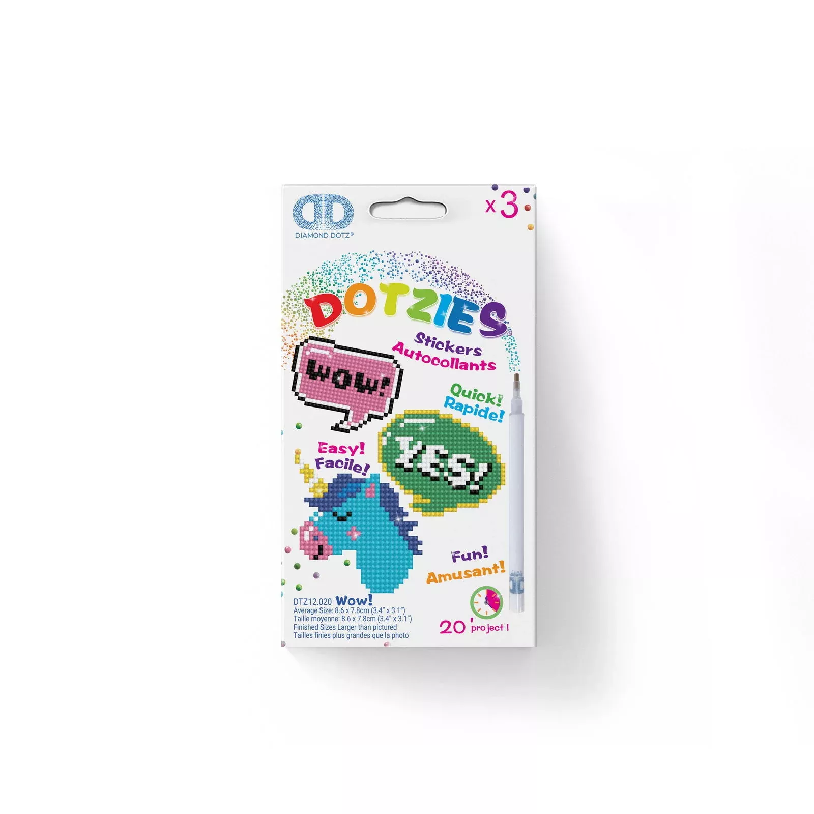 Diamond Dotz Dotzies Stickers - Wow