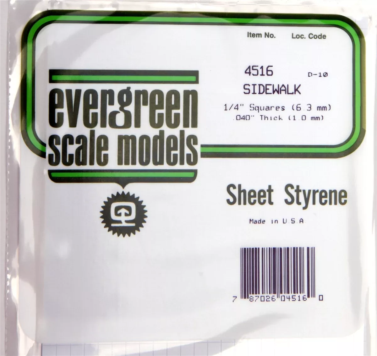 Evergreen Scale Models 4516 Sidewalk 1/4"
