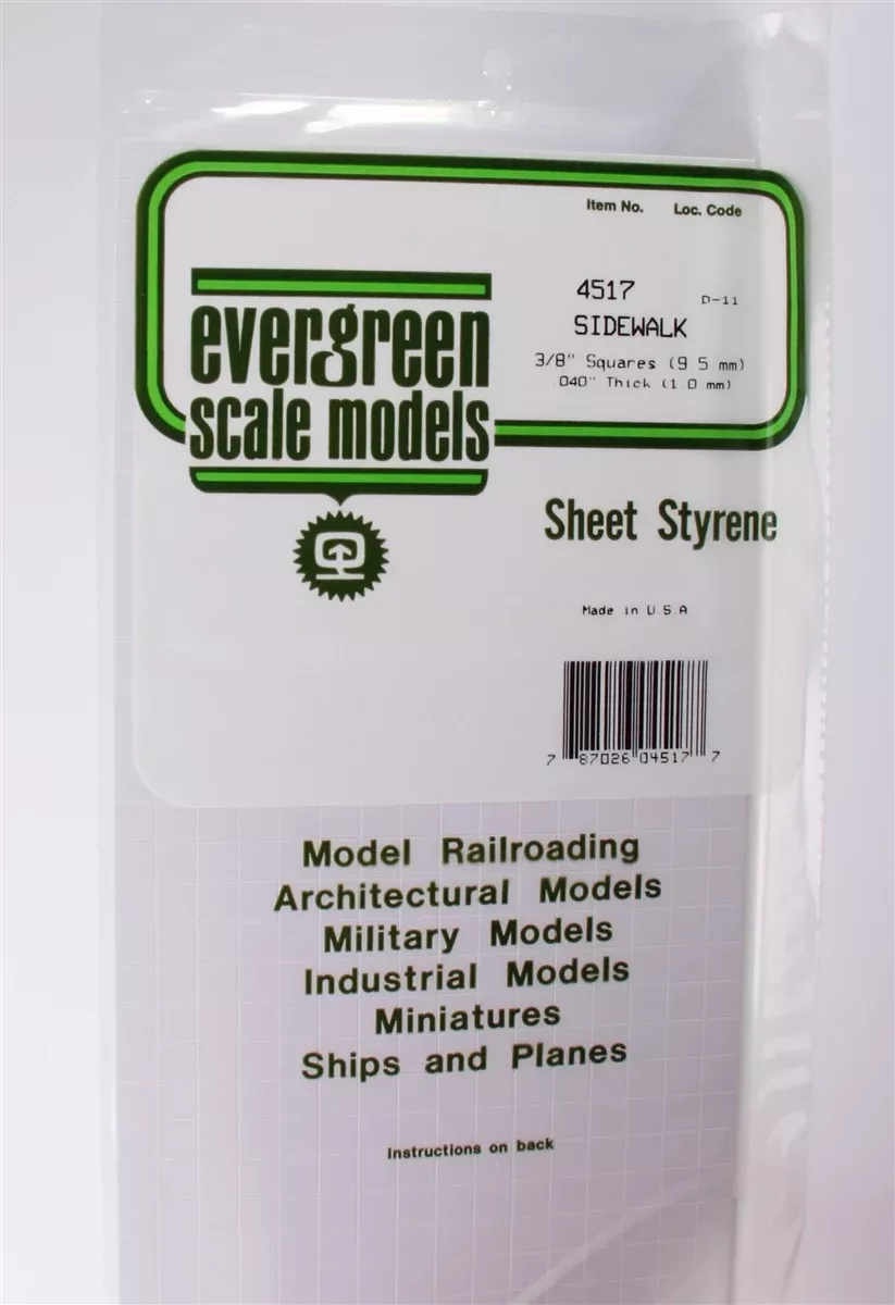 Evergreen Scale Models 4517 Sidewalk 3/8"