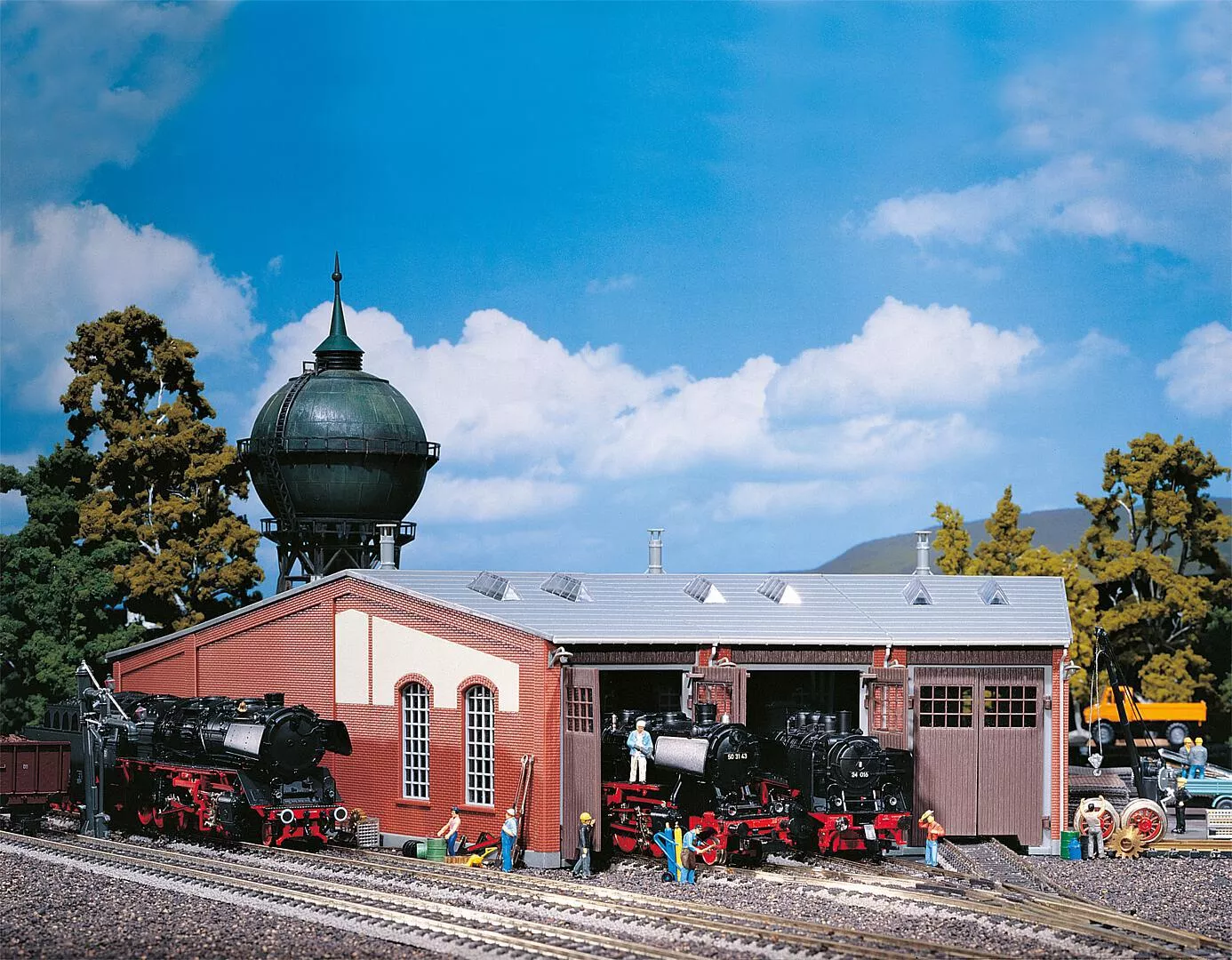 Faller 120177 HO Scale 3-Stall Roundhouse (Long Type) Model Kit