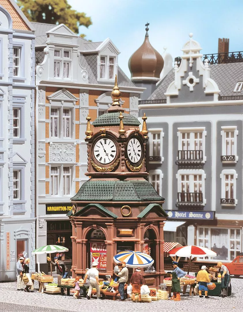 Faller 180583 HO Scale Four-Face Clock Tower Newsstand Kit