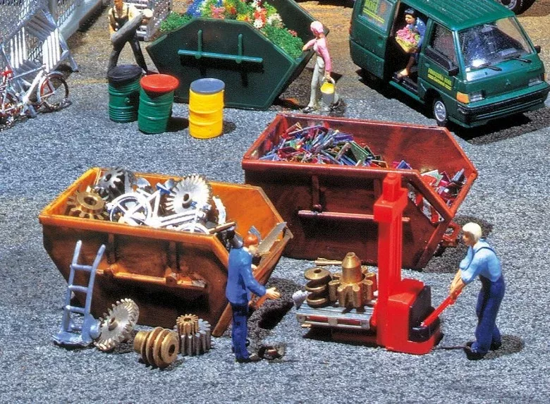 Faller 180908 HO Scale 2 Tipper Dumpsters Plastic Model Kit