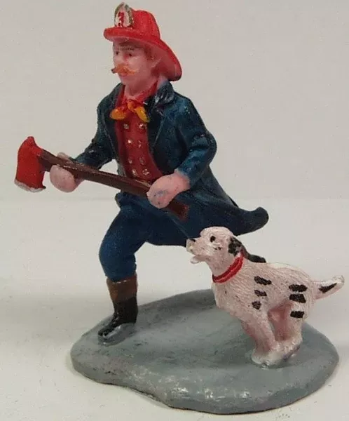 Fireman & dog 2-1/2 in. train figure :