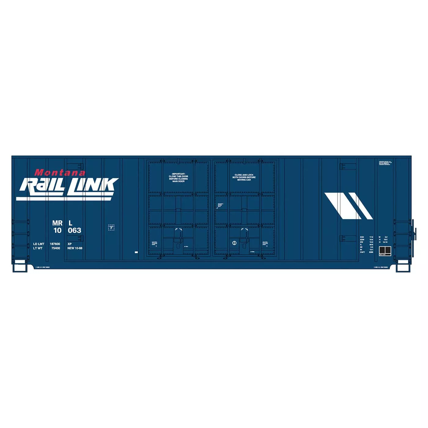InterMountain, 4131001-06, HO Scale, Gunderson 50' High Cube Double Door Box Car, Montana Rail Link, #10063