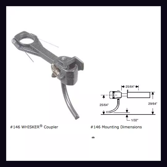 Kadee HO 146 Metal "WHISKER" Coupler Long (25/64") Centerset Shank (2 pair)