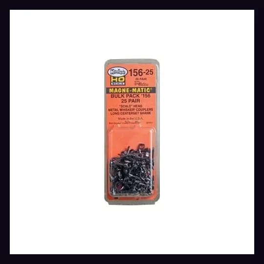 Kadee HO 156-25 "Scale" All Metal Self-Centering "WHISKER" Coupler (25-Pack)