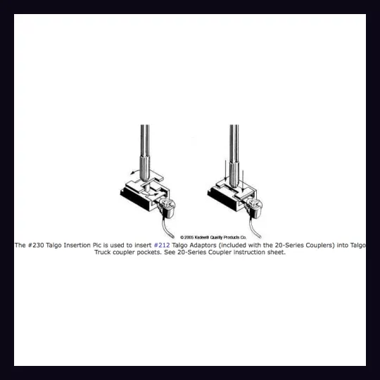 Kadee HO 230 Talgo-Truck Adaptor Insertion Pic