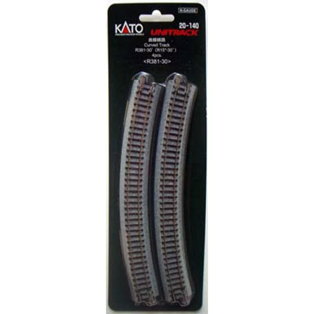 Kato 20-140 381mm (15") Radius 30 Curve Track 4 pieces N Scale