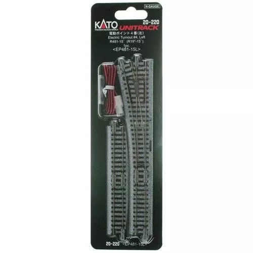 Kato, 20-220, N Scale, #4 Left Electric Turnout Unitrack