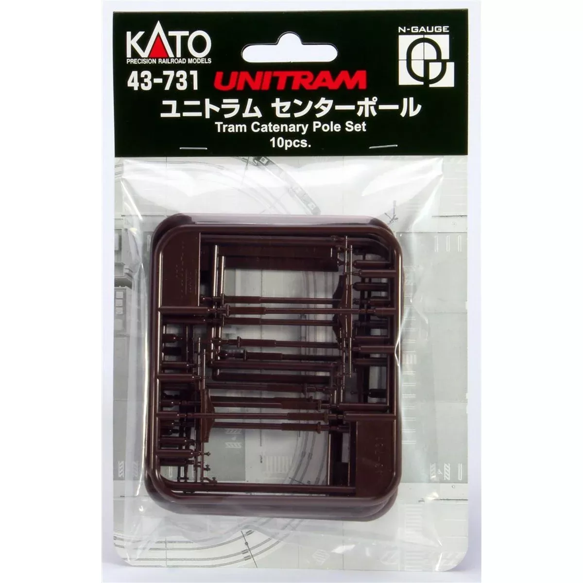 Kato, 43-731, N Scale, Unitram Catenary Pole Set, (10 Pack)