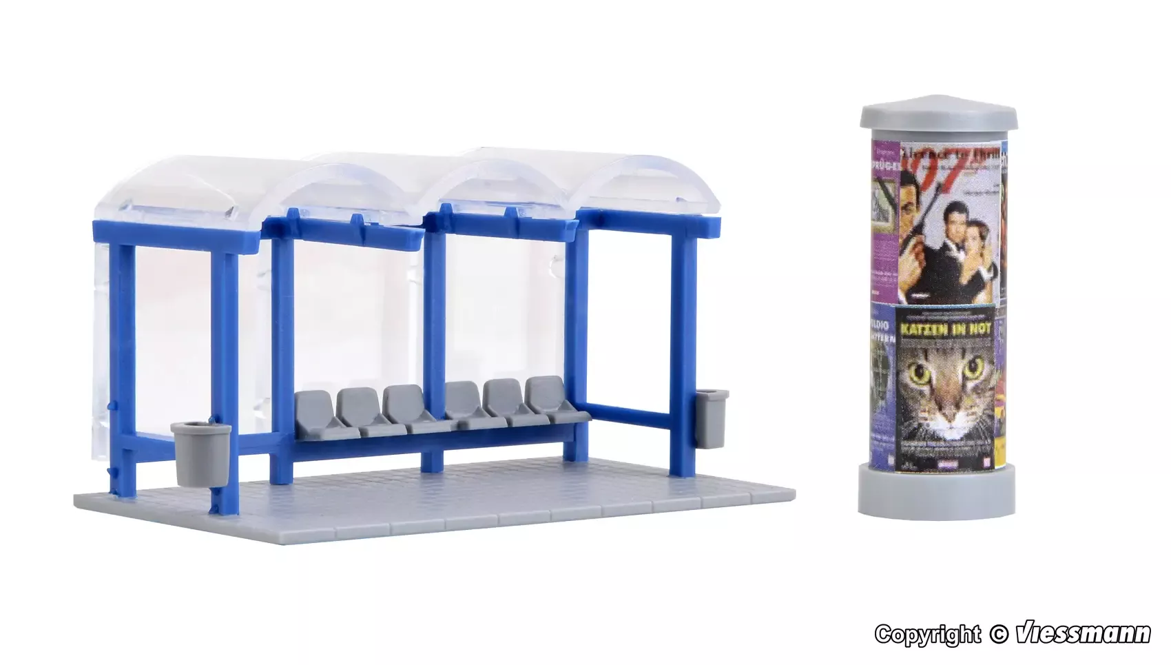 Kibri 38142HO Deco set Bus stop kit