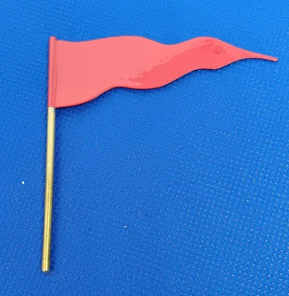 Large Painted Pennant Flag :2-3/4' x 3"(post)