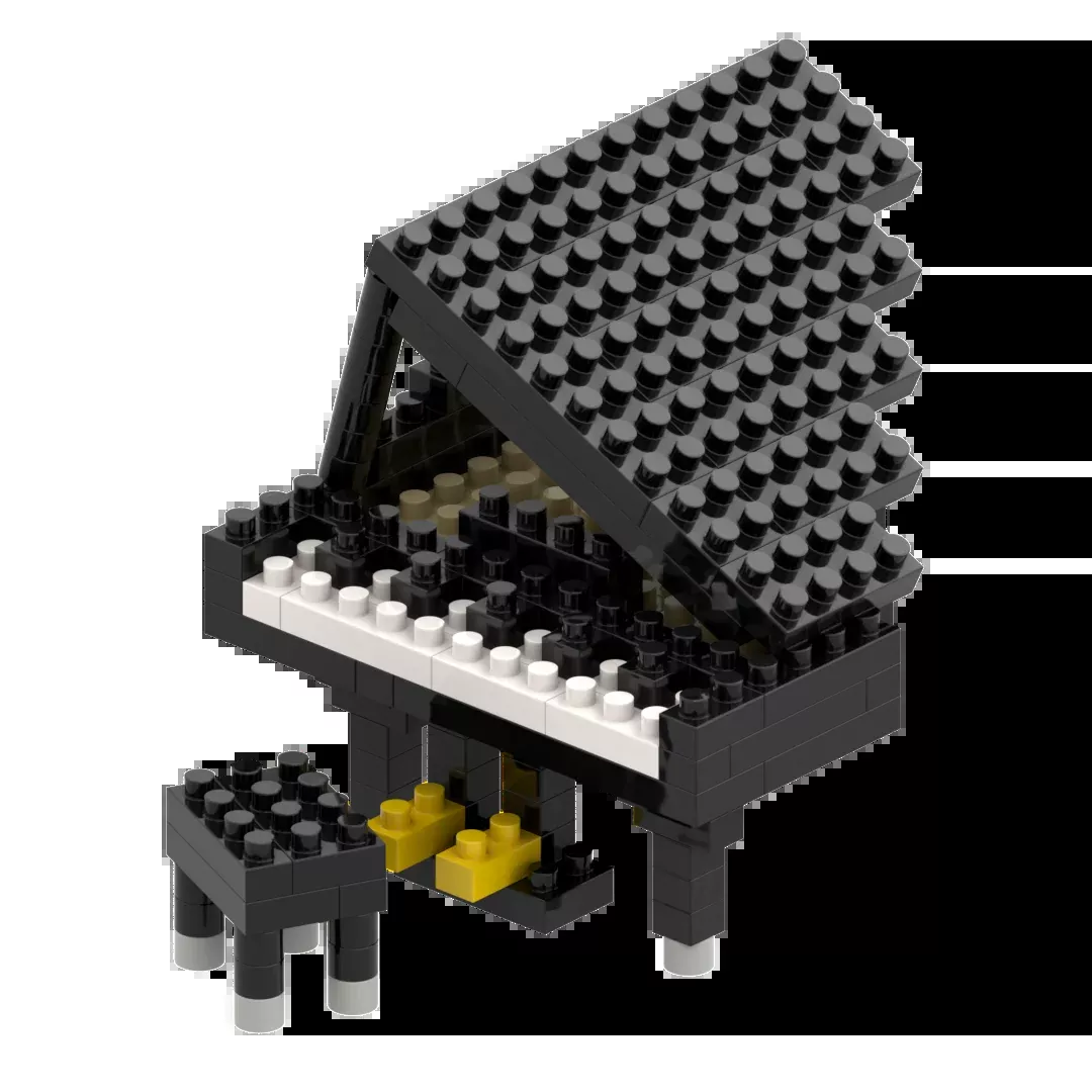 Large Zip Bag Piano Black