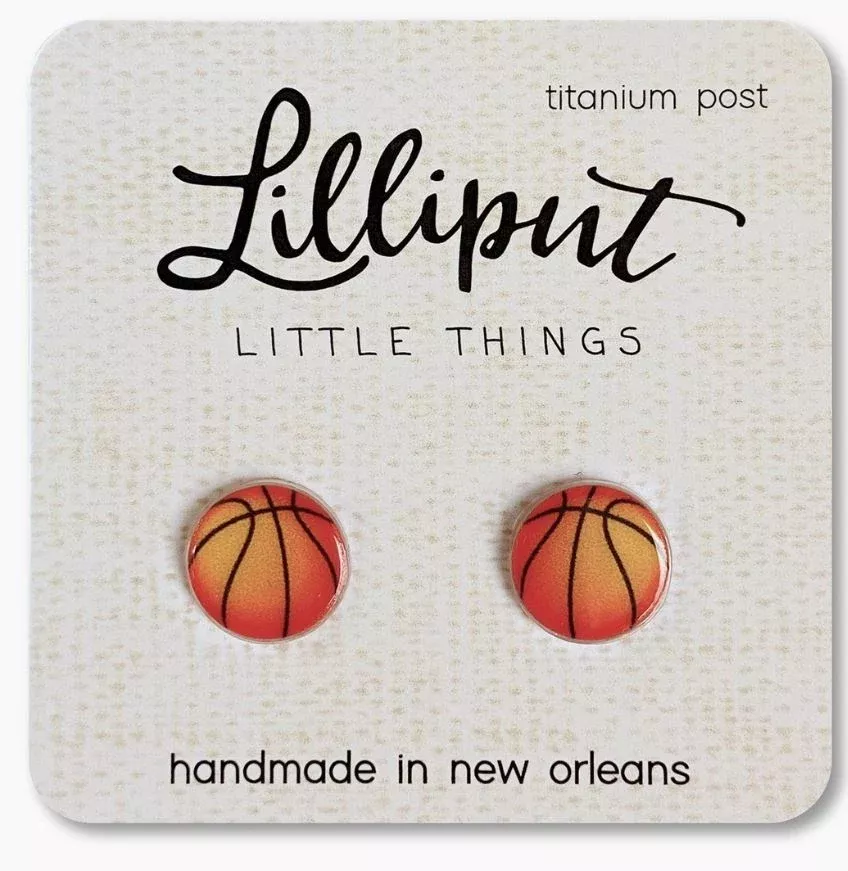 Lilliput Basketball Earrings