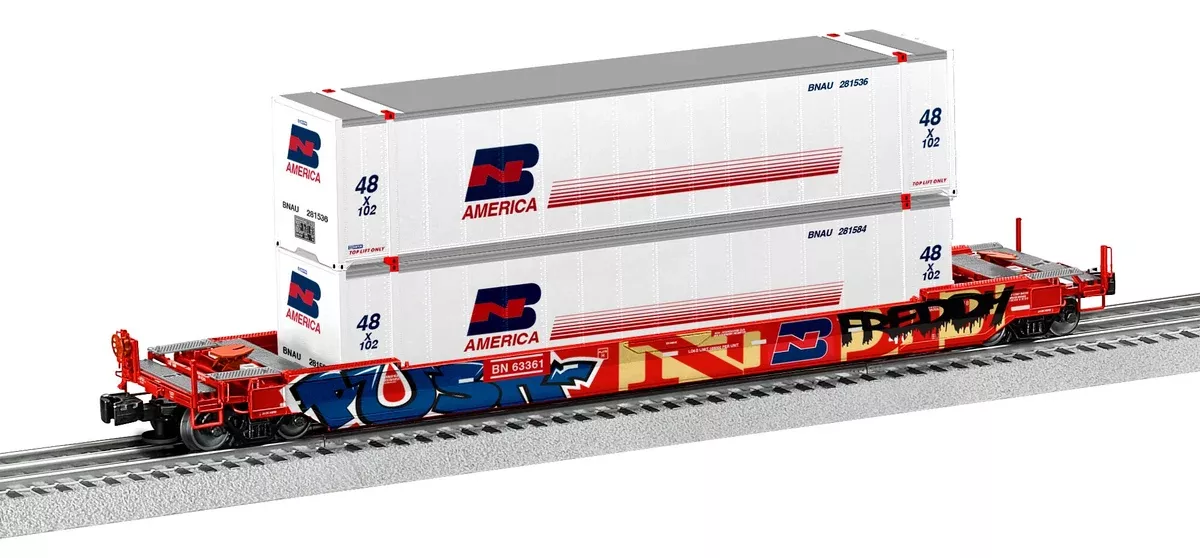 Lionel 2226572 Burlington Northern BN Husky Stack #63361 w/graffiti O SCALE NEW